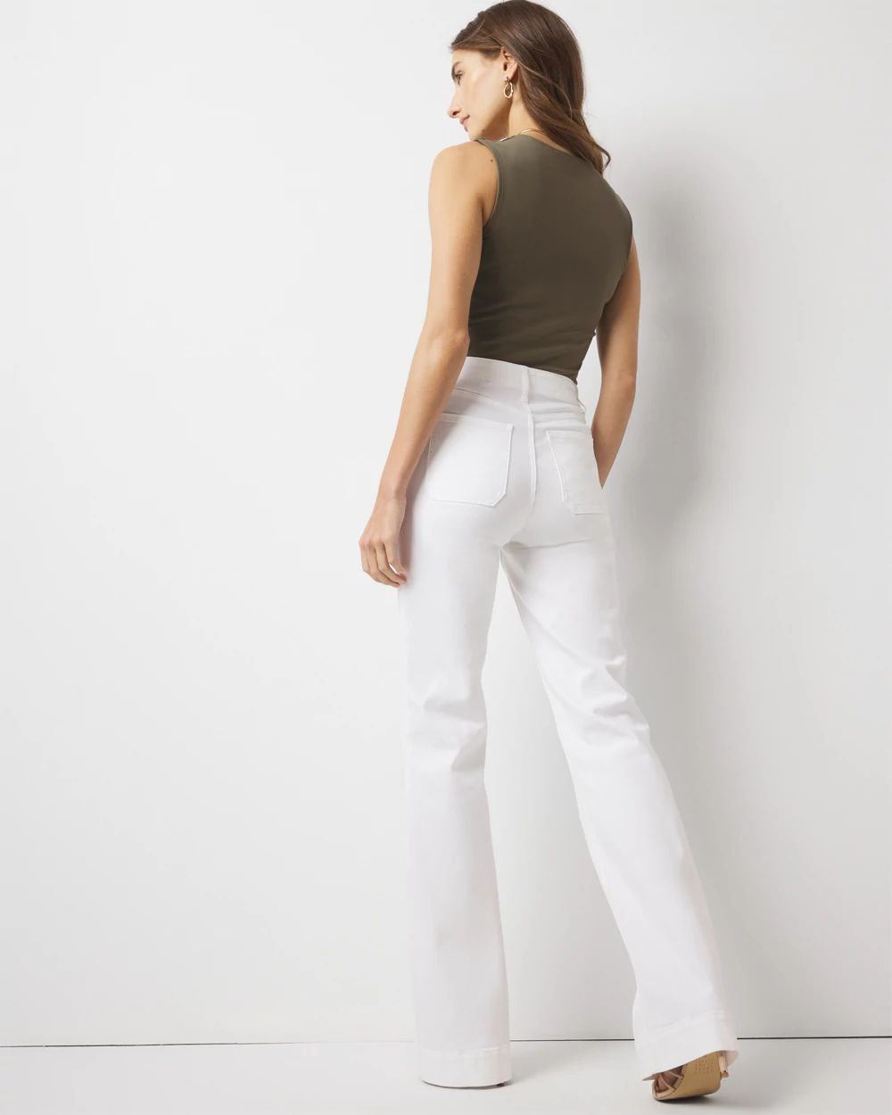 パンツ ApartmentThree High-WaistedFlareTrousers High-Rise Novelty Chain Trouser Jean | White House Black Market